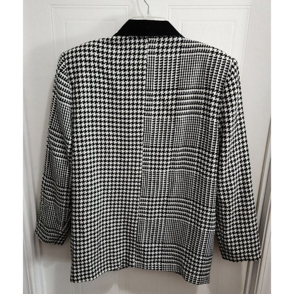 Vtg 80s Ventura Women’s Blazer Jacket Wool Blend Suede Collar Houndstooth Size M - Picture 9 of 9
